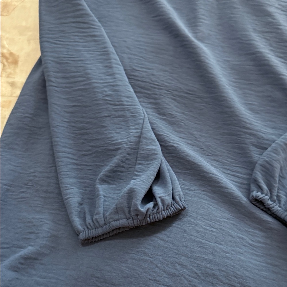 Tommy Hilfiger Navy Blouse with Ruffled Neckline - Picture 4 of 8
